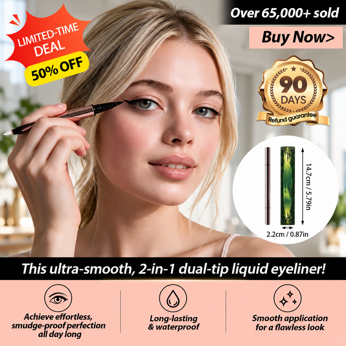 Dual-Tip Long-Lasting Liquid Eyeliner